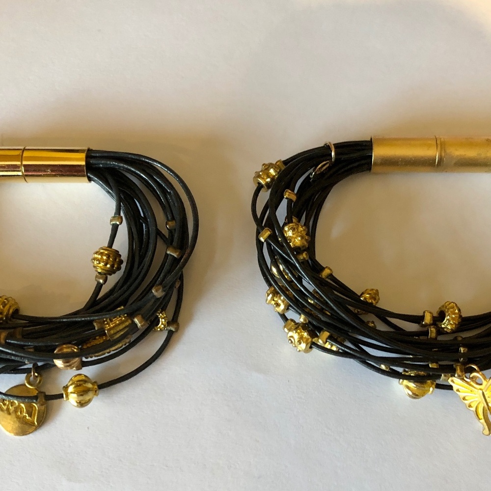Lot of 2 Magnetic Tube Beaded Bracelets